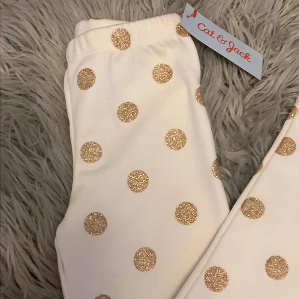Gold Shimmer Polka Dot Sweatpants! NWT! 😍😍